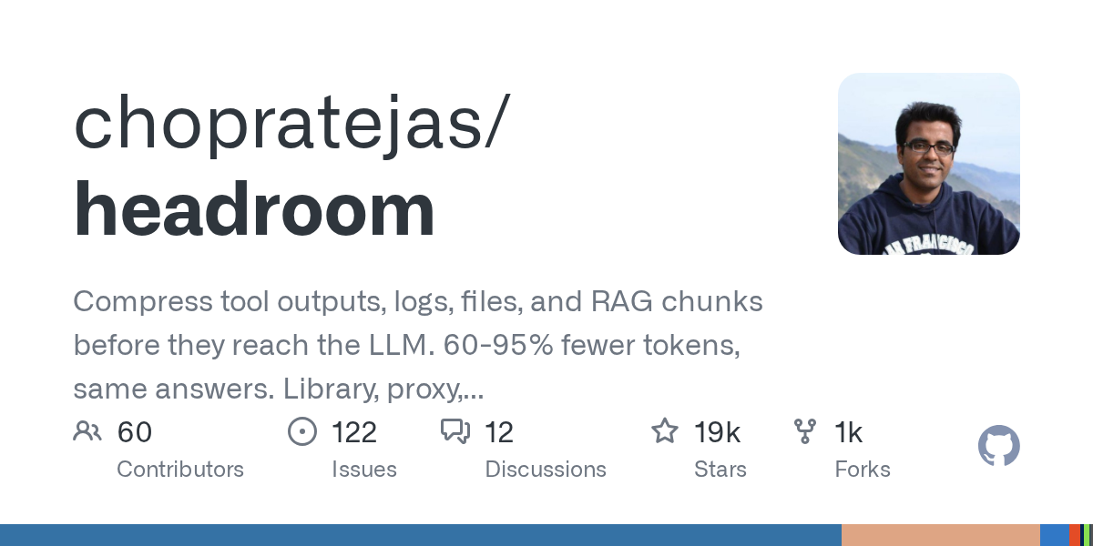 Headroom：开源上下文压缩层，让 AI Agent Token 消耗降低 60-95%